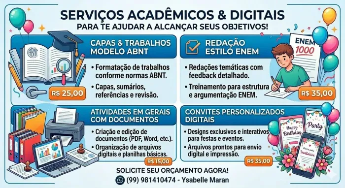 TRABALHOS ACADÊMICOS E CONVITES INTERATIVOS