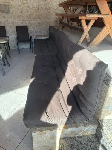 Futon tecido Aquablock marrom
