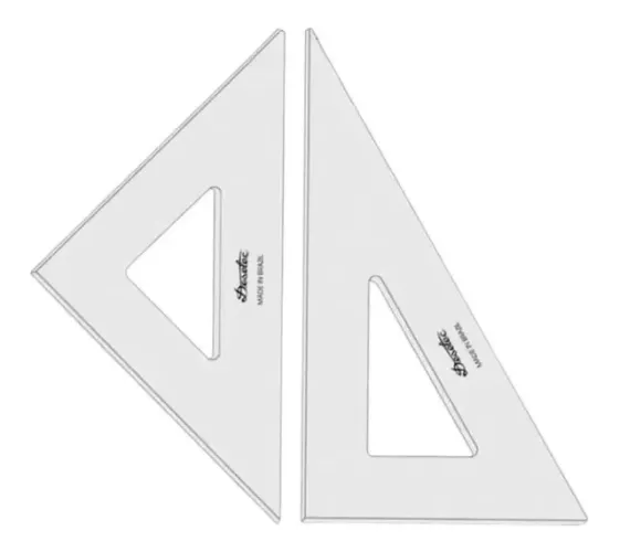 Jogo Esquadros Trident 2532/2632 - Sem Escala: 45º E 60º - 32cm