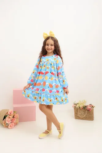 Vestido infantil manga longa 