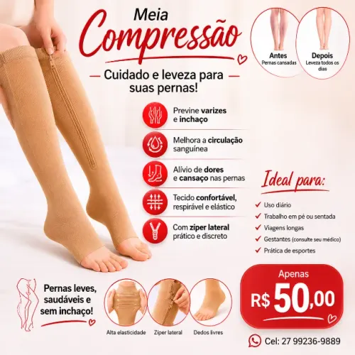 Meias de compressão anti-fadiga - Novo !