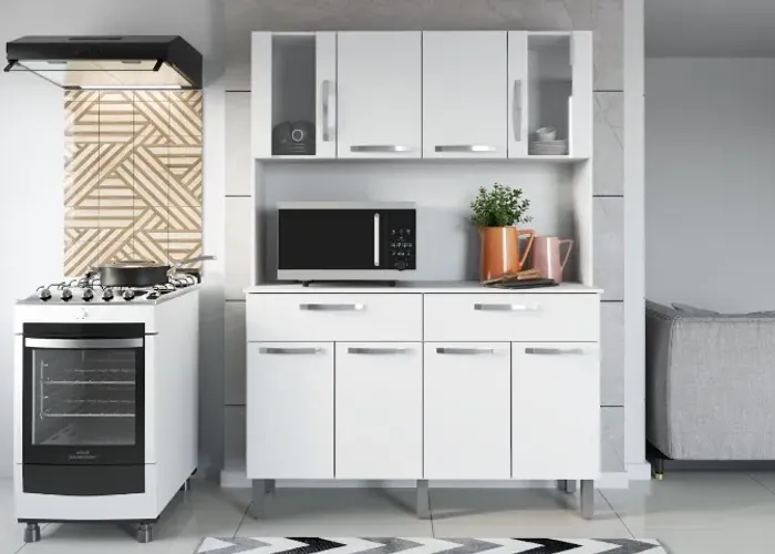Armário de Cozinha Lisboa Fiorello Branco - Entrega Rápida!