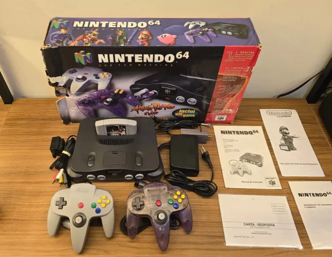 NINTENDO 64 NA CAIXA COMPLETO COM MANUAIS E JOGO