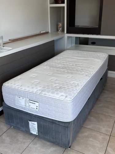 Cama Box Baú Solteiro + Colchão