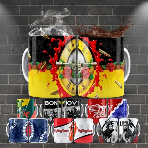Canecas de porcelana personalizada de bandas de rock
