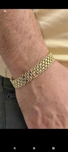 Pulseira de ouro 18k 750, modelo muito lindo vendo ou troco valor negociável 8.500