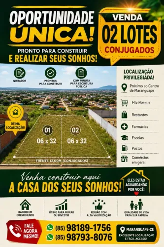 Vendo 02 Lotes Conjugados em Maranguape-Ceara 