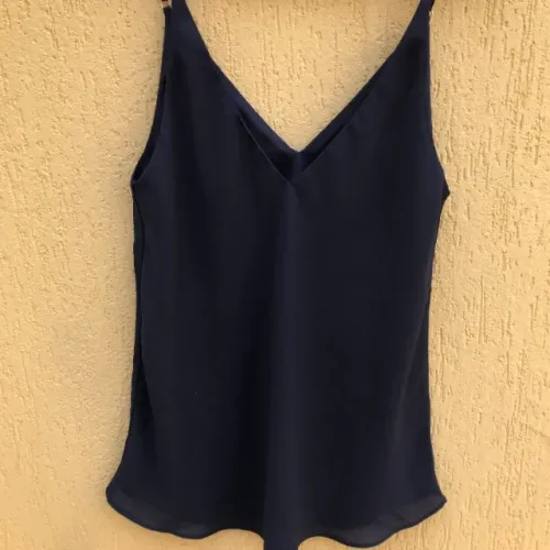 Blusa De Alcinhas Azul Marinho Da Cortelle