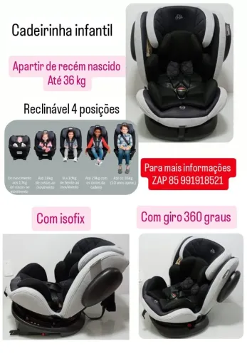 Cadeirinha para carro com giro 360 graus e isofix