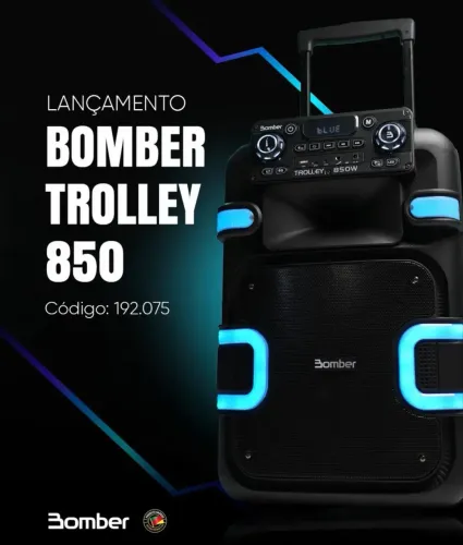 Caixa De Som Bomber Trolley 850 Bluetooth 5.1 850W Alto SPL Led Tws Bateria
