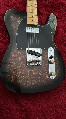 Guitarra Telecaster Deluxe Custom Shop Haley Benton TE-70 Black Paisly