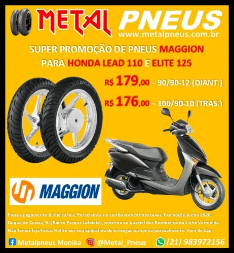 Pneu Moto Maggion Lead 110 Elite 125 - Novos Com Garantia