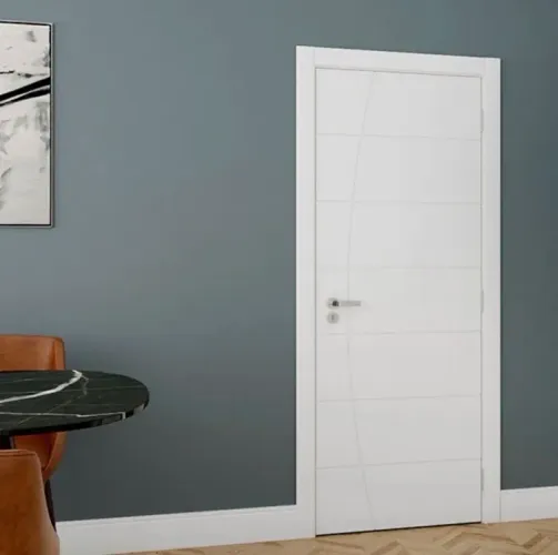Folha de porta frisada 210x82 branca NOVA | Vert Elegance