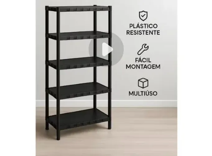 Estante com 5 Prateleira Organizadora Multiuso para Cozinha/Quarto/Livros/Sapateira