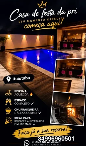 Casa de festa da Pri PS: Piscina Aquecida