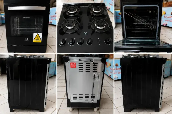 Fogão Electrolux 4 Bocas Mesa de Vidro Preto - Semi Novo - R$ 1.200,00