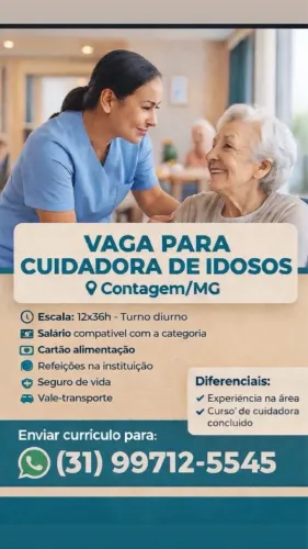 VAGA DE CUIDADORA DE IDOSOS 