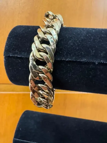 Pulseira Groumet de ouro 45.57g 18k procedência garantia eterna