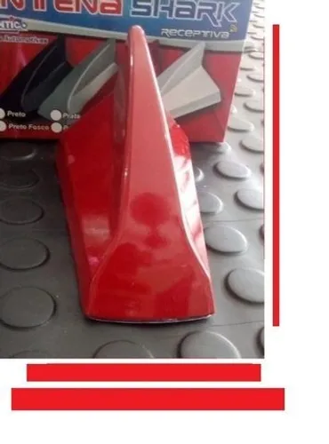 Antena Barbatana Shark Tubarão c sinal radio cores vermelho preto Fosco Prata branco