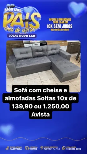 Vendo sofá com Cheise NOVO