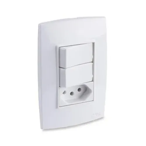 Conjunto Com 2 Interruptores E Uma Tomada Force Line