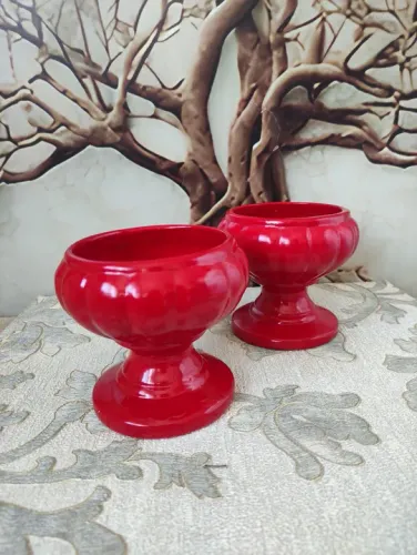 Par de Vasos Decorativos Vermelhos
