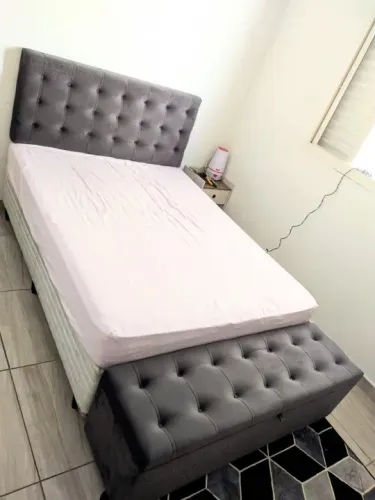 Cabeceira Painel + Recamier baú aveludados - COM GARANTIA DE FABRICA