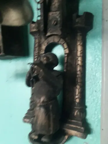 Antiga escultura em metal frade bronze