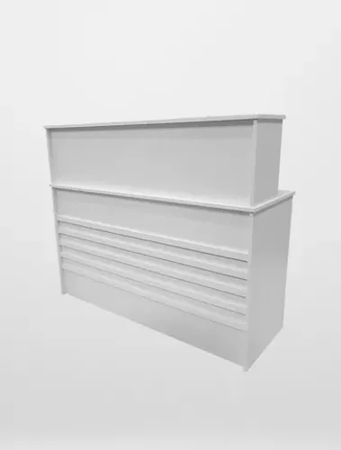 bancada de recepção reto ripado tampo de 15mm