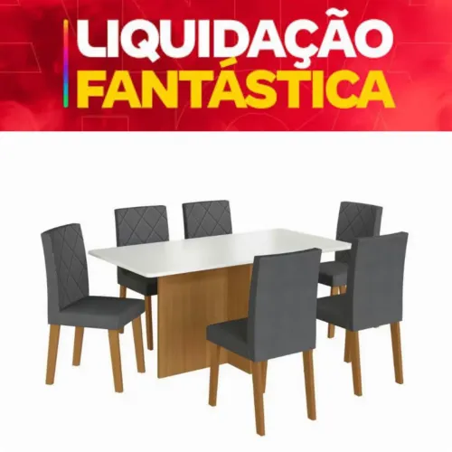 Mega liquidação mesa com 6 cadeiras luxo 