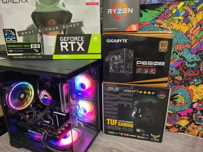Pc Gamer Novo  Ryzen 5 5600x, Rtx 3070, 16 Ram, 1 TB Ssd 1 ano de garantia