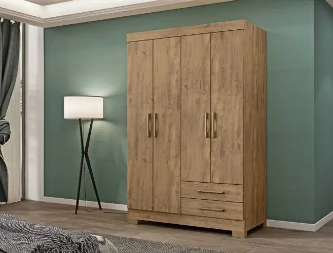 Guarda Roupa 4 Portas 2 Gavetas Novo Fazemos Entrega