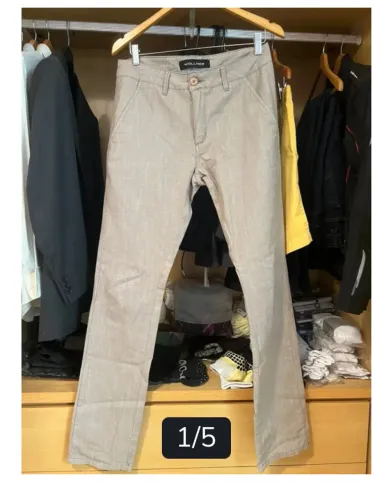 Calça bege bolso faca Wolner