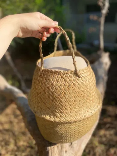 Cachepot de palha Artesanal para decoração/ Novo