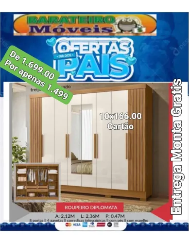 Guarda roupa casal alta qualidade entrega