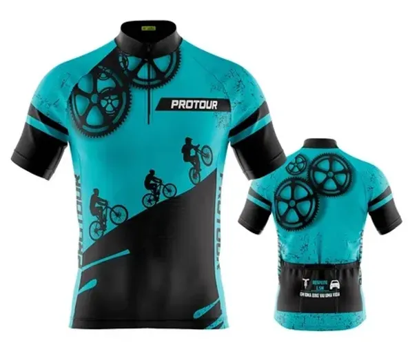 Camisa Camiseta Ciclista Roupa de Ciclismo com Bolsos Proteção UV50+ Bike Bicicleta z909a