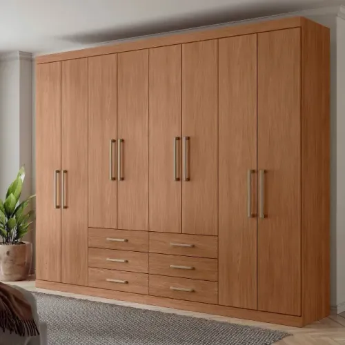 Guarda Roupa 8 Portas Amadeirado NOVO PRONTA ENTREGA
