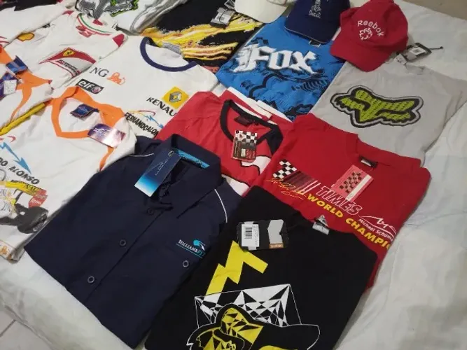 Camisetas Oficiais da Fórmula 1 e Fox Motocross 