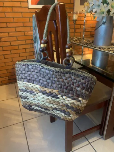Leia descrição. Bolsa palha
