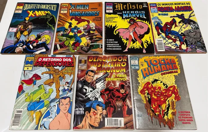 Épicos Marvel 1 ao 7 editora abril 1991 a 1995 coleção completa