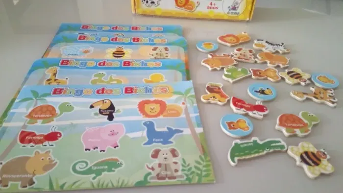 Bingo dos bichos em madeira