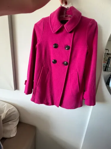 Casaco Zara lã rosa