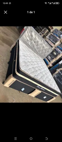 Cama queen size colchão molas ensacada com a base