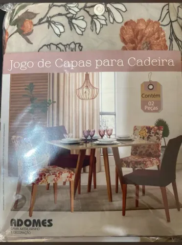 jogo com 2 capas para cadeira helanca estampada