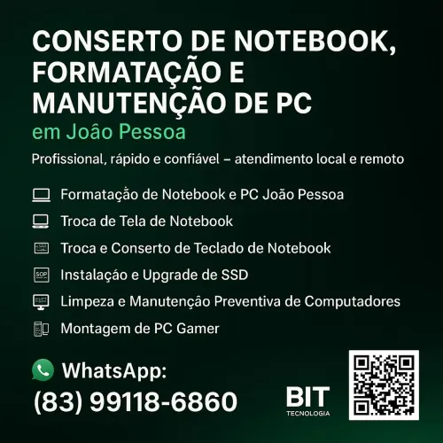 Conserto de computador e notebook em domicílio na sua casa
