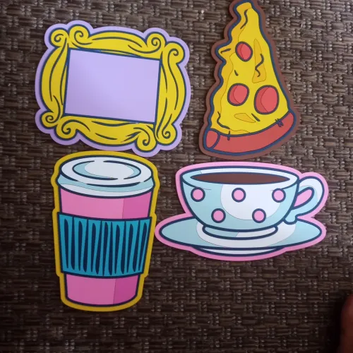 Kit com 4 Coasters Temáticos Friends