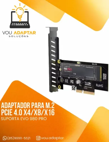 Adaptador PCIe 3.0/4.0 X4/X8/X16 para Ssd M.2 Nvme Evo Pro