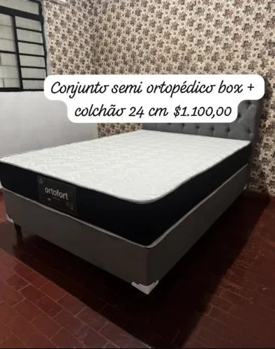 Conjunto Semi Ortopédico Colchão 24cm Casal , Novo
