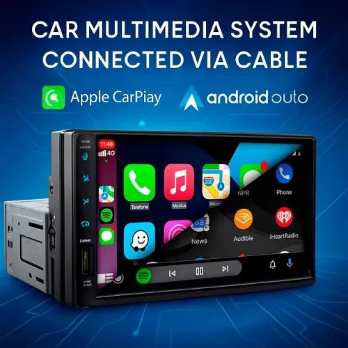 Achadinho Shopee! Central Multimídia Mp5 1Din 2Din 7 Carplay Android Auto Espelhamento USB