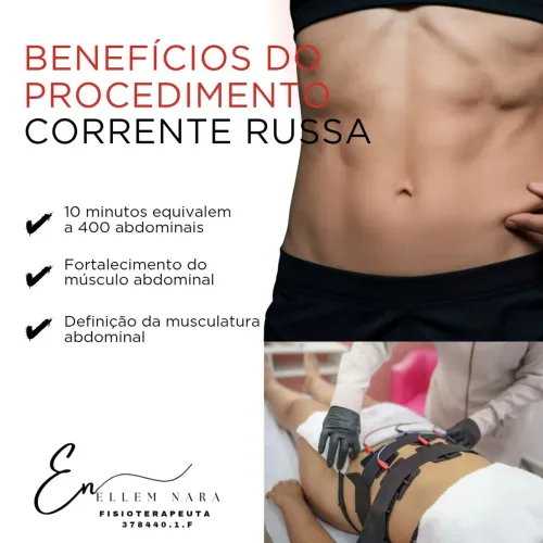 Fisioterapia com corrente russa para o abdômen 